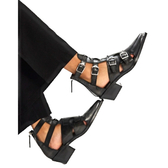 Free People Black Leather Silver Hardware Elea Hybrid Boots Size 9 NEW - Picture 8 of 8